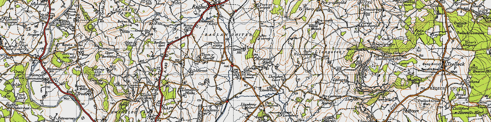 Old map of Treworgan Common in 1946