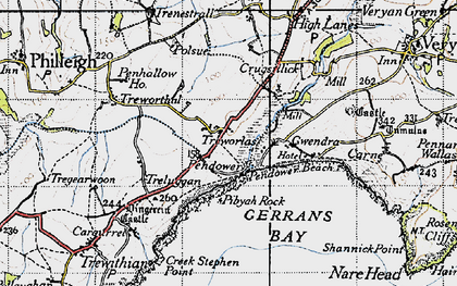 Old map of Treworlas in 1946