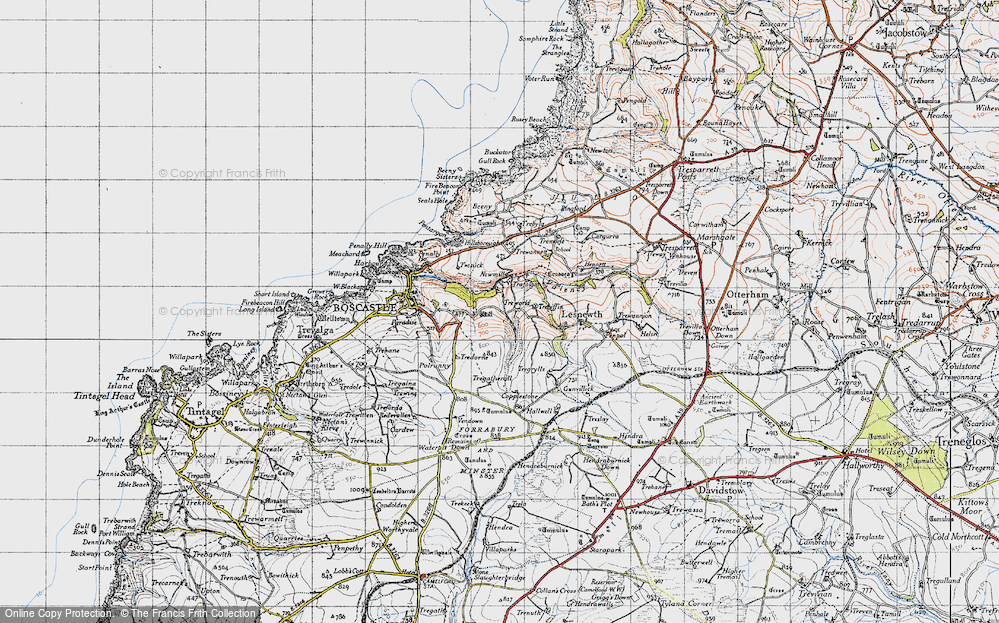 Old Map of Treworld, 1946 in 1946
