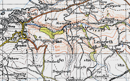 Old map of Trewannett in 1946