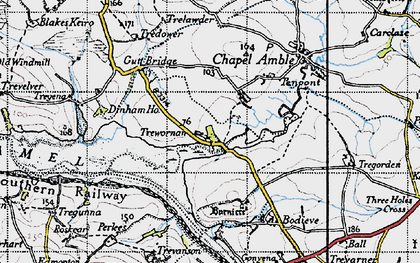 Old map of Trewornan in 1946
