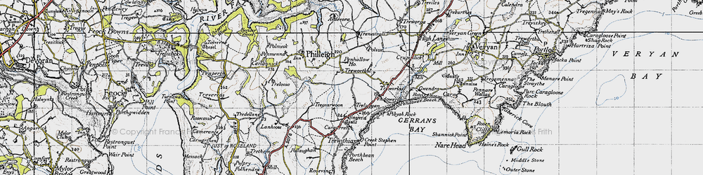 Old map of Treworthal in 1946