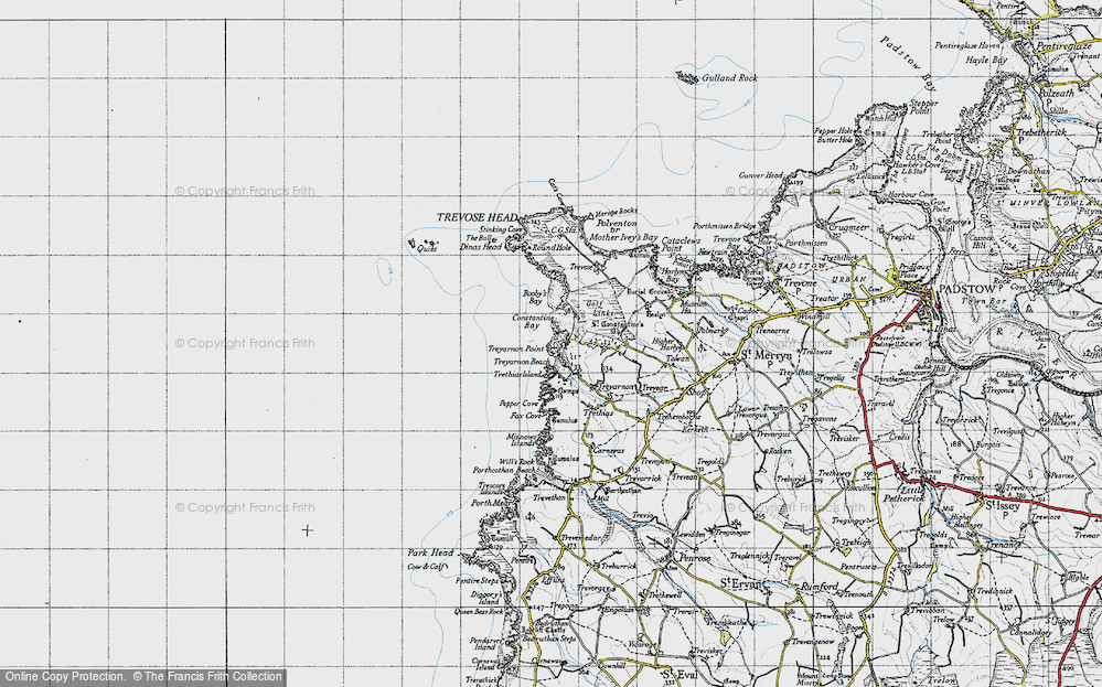 Old Map of Treyarnon Bay, 1946 in 1946