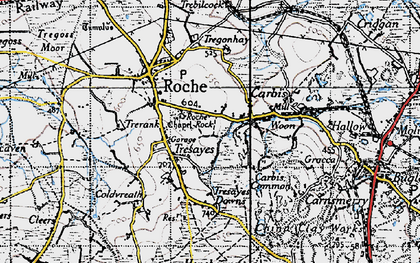 Old map of Trezaise in 1946