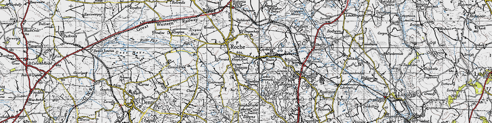 Old map of Trezaise in 1946