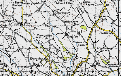 Old map of Trezelah in 1946