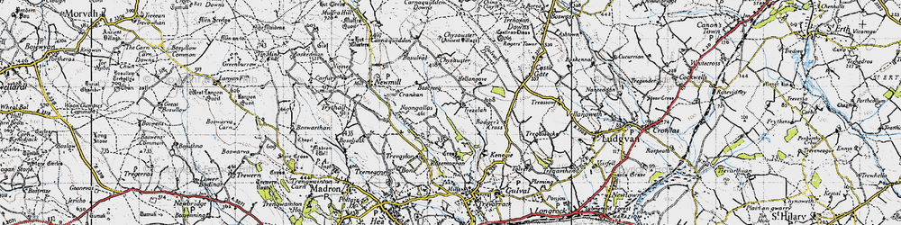 Old map of Trezelah in 1946
