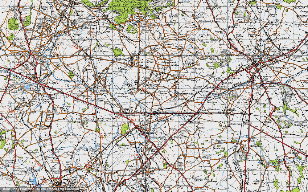 Old Map of Triangle, 1946 in 1946