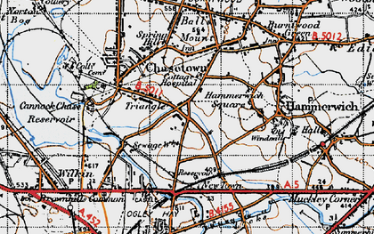 Old map of Triangle in 1946