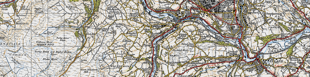 Old map of Triangle in 1947