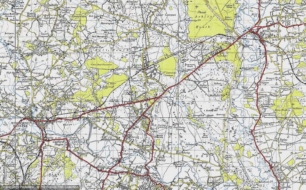 Old Map of Trickett's Cross, 1940 in 1940