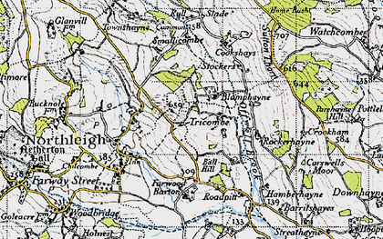 Old map of Tricombe in 1946