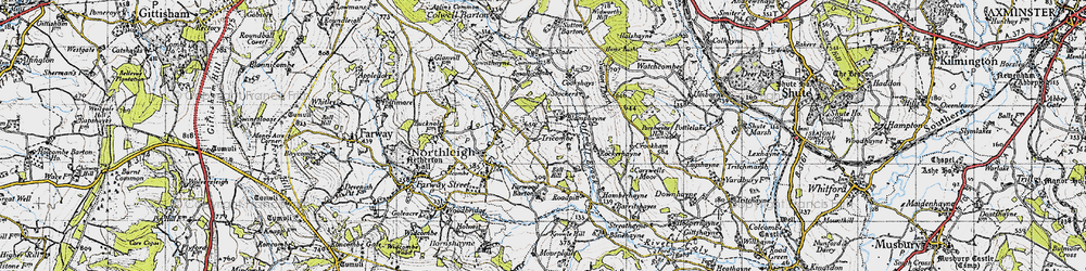 Old map of Tricombe in 1946