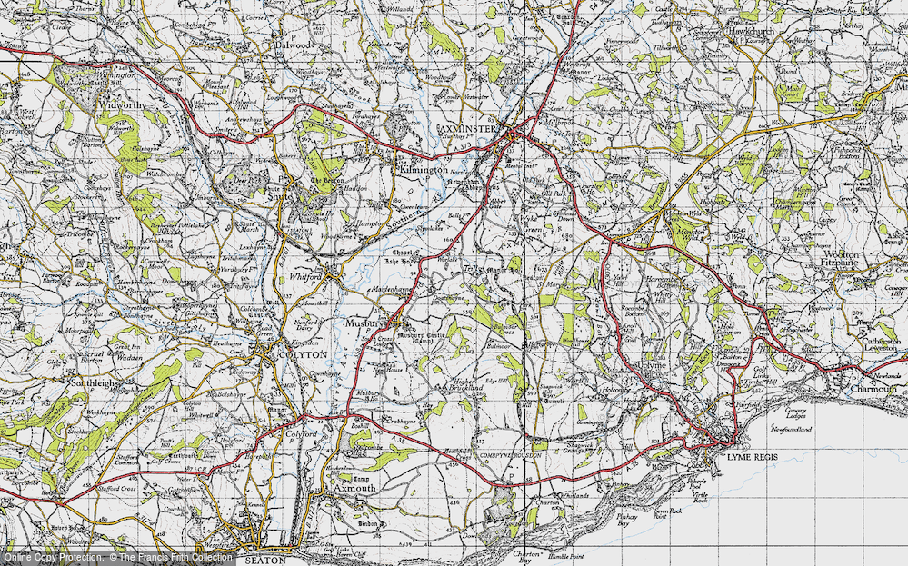 Old Map of Historic Map covering Bulmoor Cross in 1946