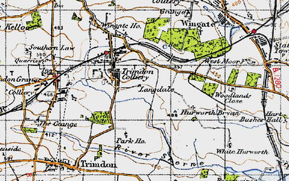 Old map of Trimdon Colliery in 1947