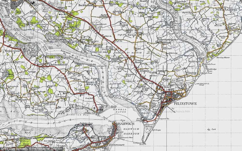 Old Map of Trimley Lower Street, 1946 in 1946