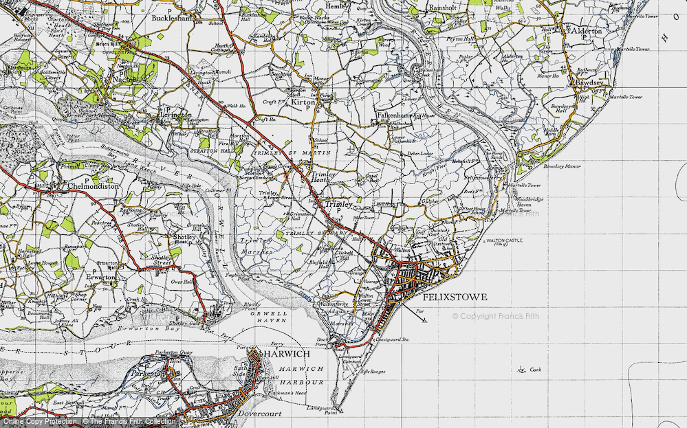 Old Map of Trimley St Mary, 1946 in 1946