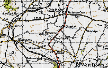 Old map of Trimstone in 1946