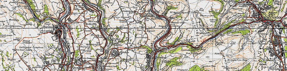 Old map of Trinant in 1947