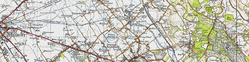 Old map of Tringford in 1946