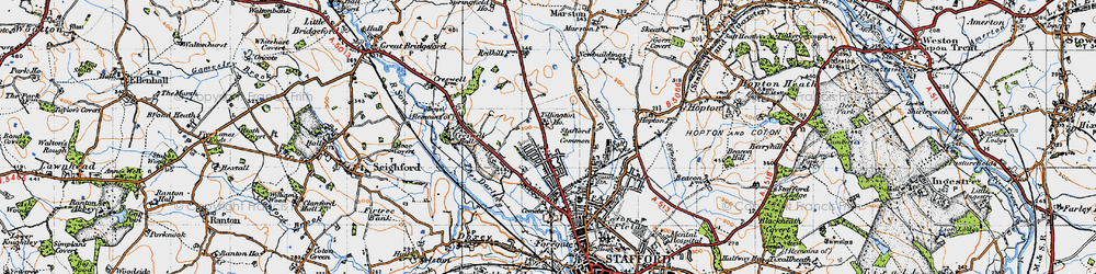 Old map of Trinity Fields in 1946