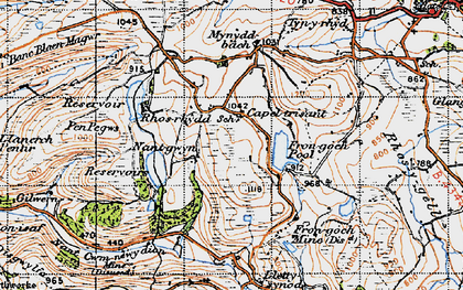 Old map of Trisant in 1947