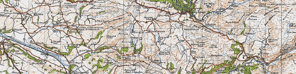 Old map of Trisant in 1947