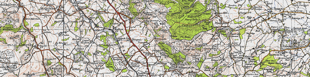 Old map of Triscombe in 1946