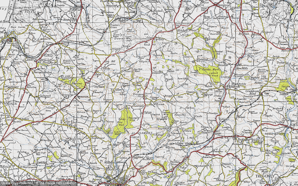 Old Map of Historic Map covering Boswiddle in 1946