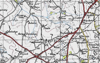 Old map of Troan in 1946