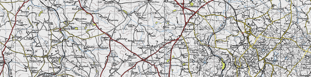 Old map of Troan in 1946