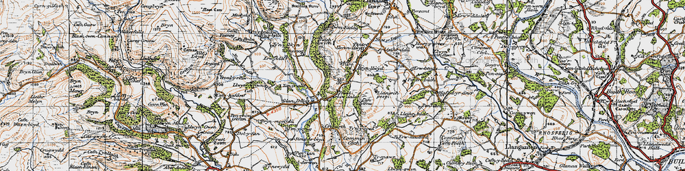 Old map of Troedrhiwdalar in 1947