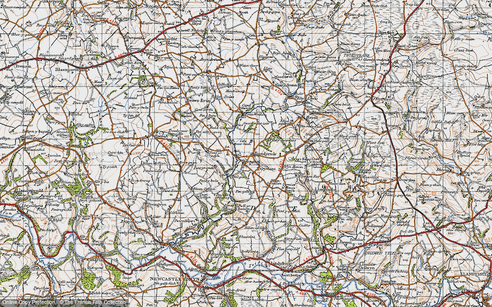 Old Map of Troedyraur, 1947 in 1947