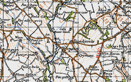 Old map of Troedyraur in 1947