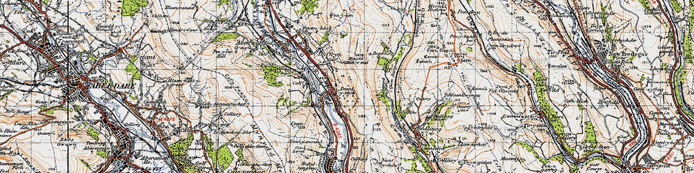 Old map of Bargod Taf in 1947