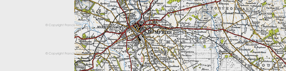 Old map of Larchfield in 1947