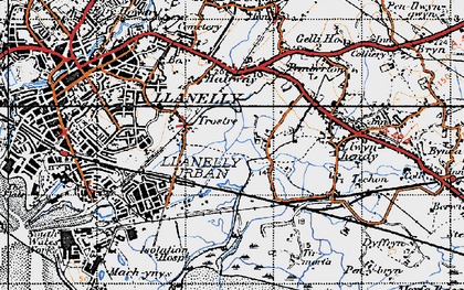 Old map of Trostre in 1947