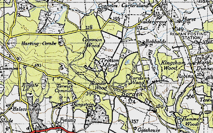 Old map of Trotten Marsh in 1945