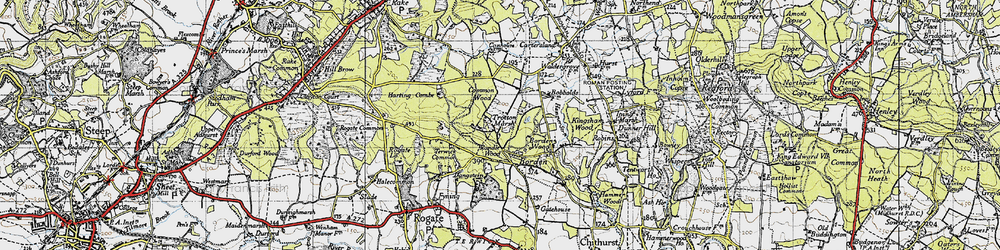 Old map of Trotten Marsh in 1945