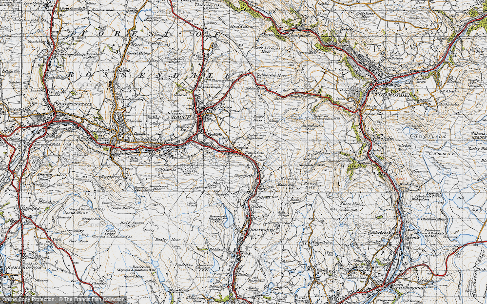 Old Map of Trough Gate, 1947 in 1947