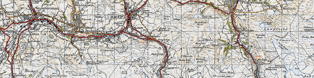 Old map of Trough Gate in 1947