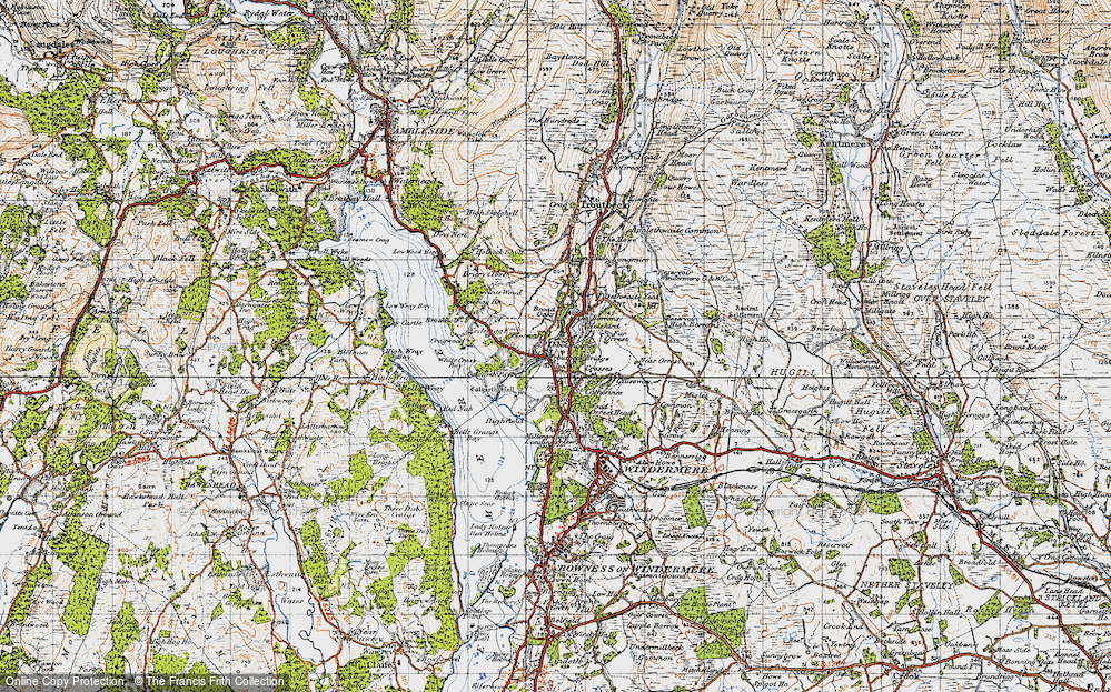 Old Map of Historic Map covering Borrans Resr in 1947