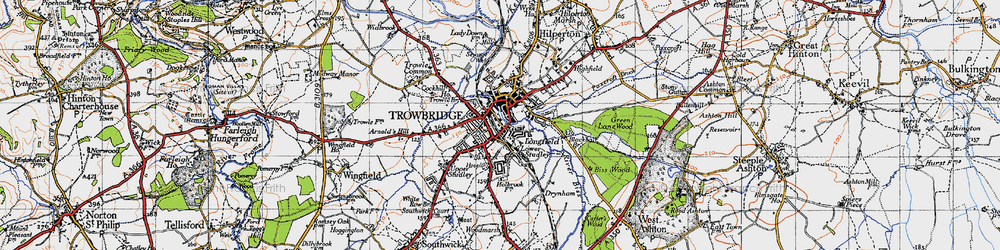 Old map of Trowbridge in 1946