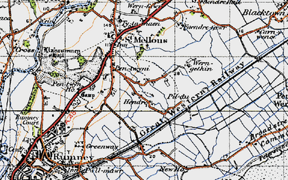 Old map of Trowbridge in 1947