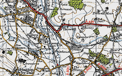 Old map of Trowell in 1946