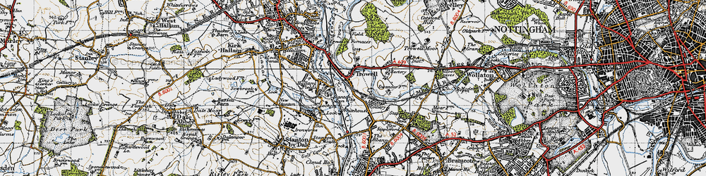 Old map of Trowell in 1946