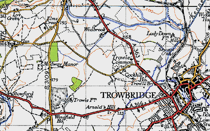 Old map of Trowle Common in 1946