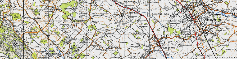 Old map of Trowley Bottom in 1946