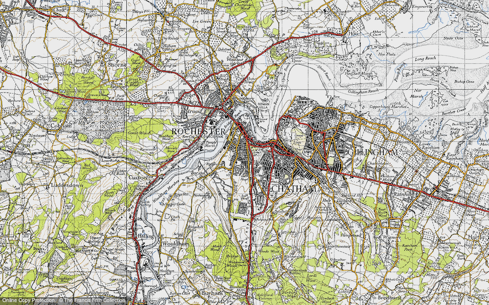 Old Map of Troy Town, 1946 in 1946