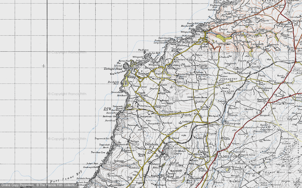 Old Map of Historic Map covering Trenale in 1946